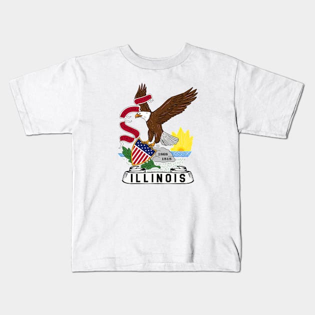 SEAL OF ILLINOIS Kids T-Shirt by theanomalius_merch